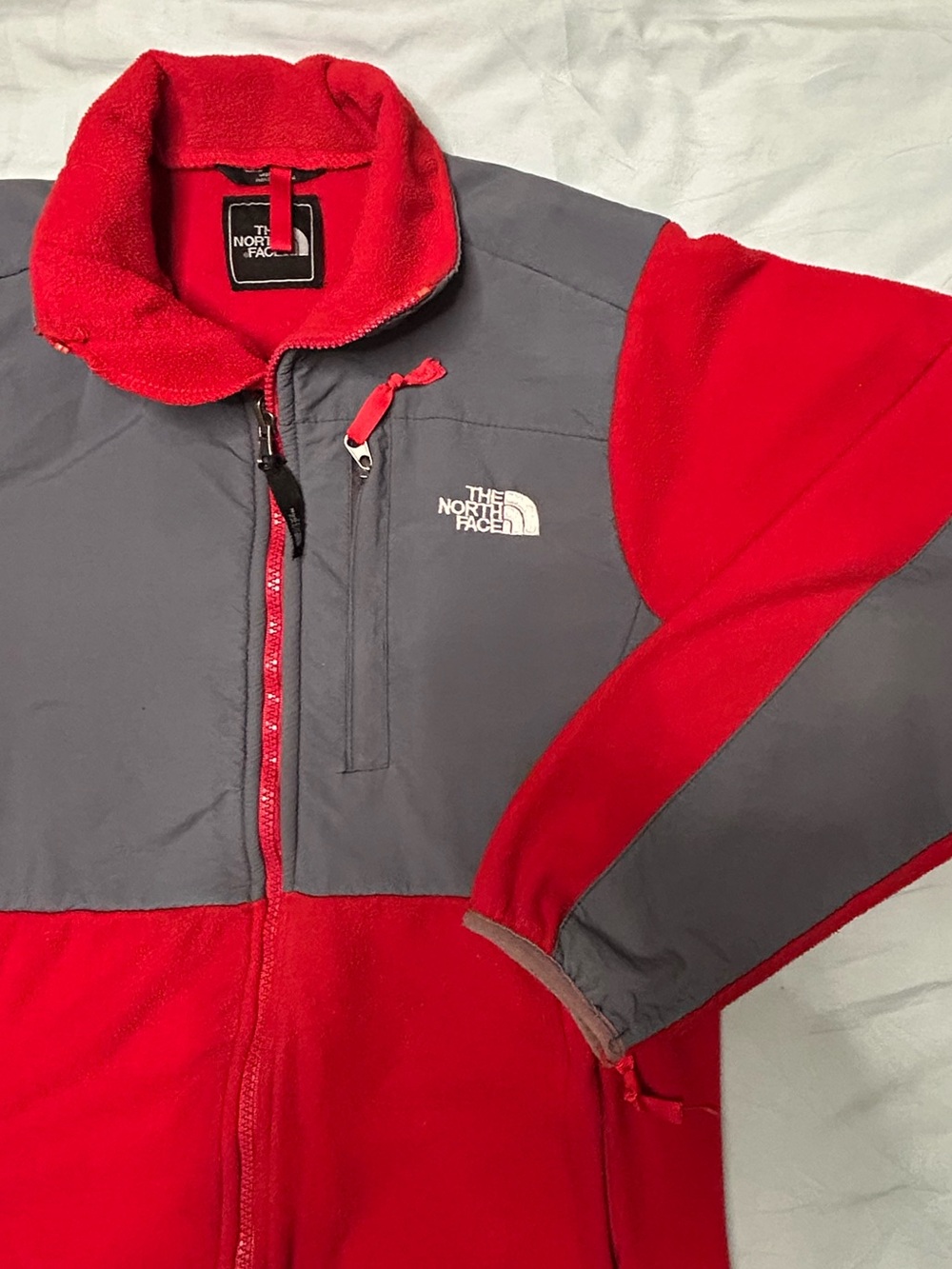 The North Face Red and Gray Men's Performance Fleece Jacket